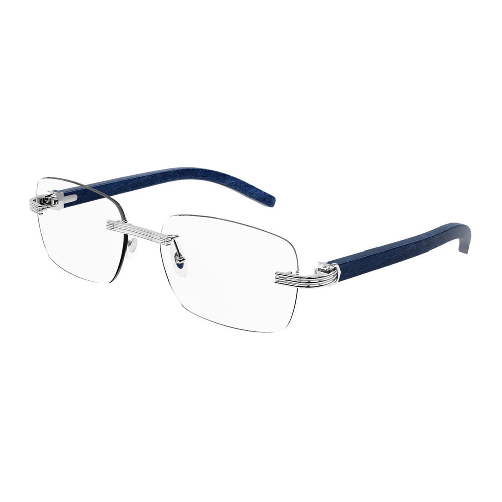 Cartier CT0286o-005 Eyeglasses Silver Blue Metal